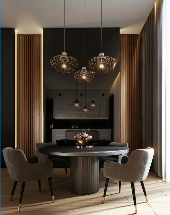 Contemporary bedroom with intelligent climate control and ambient lighting